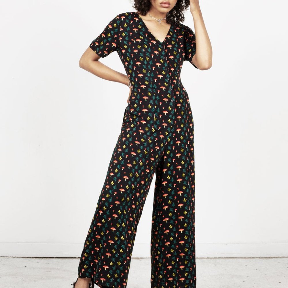 Disturbia Makebelieve Jumpsuit - Toadstools XS